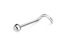 1.3mm Ball Silver Curved Nose Stud NSKB-60